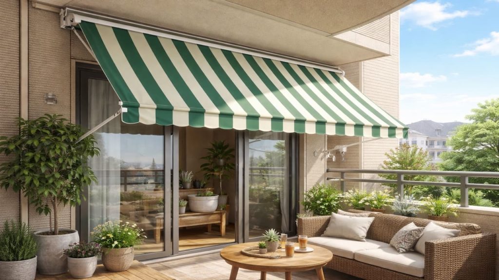 Awning in an apartment balcony: 5 checks (Rules wind and drilling)