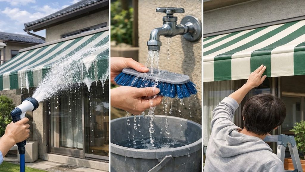 Awning cleaning routine: 5 steps that stay easy (Rinse brush dry and check)