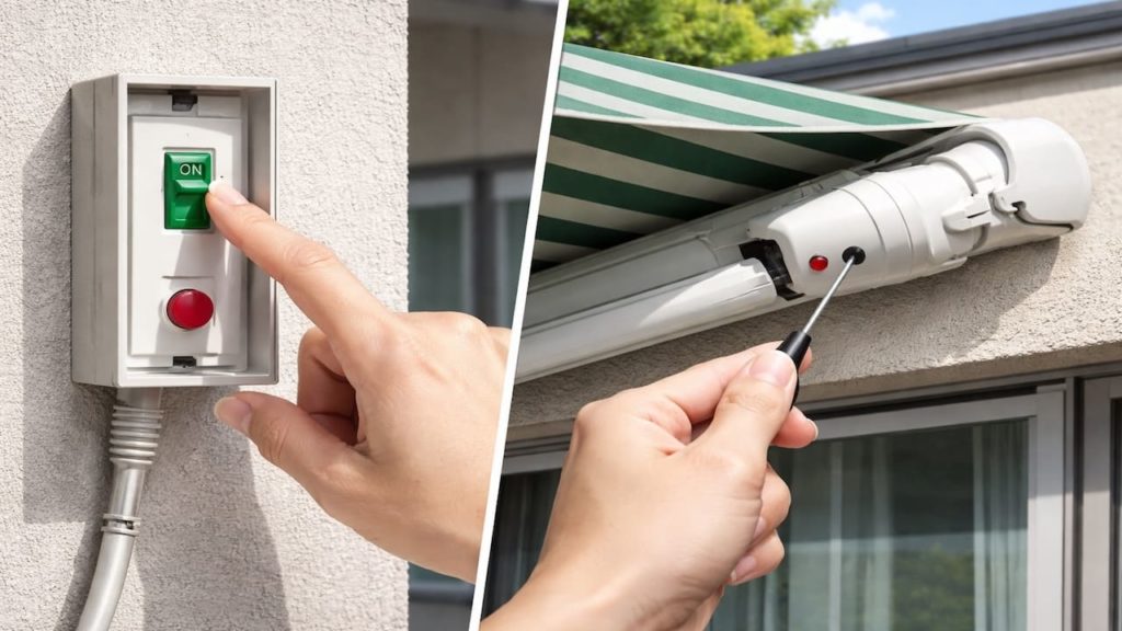 Awning motor won’t move: 5 checks (Power switch sensor and reset)