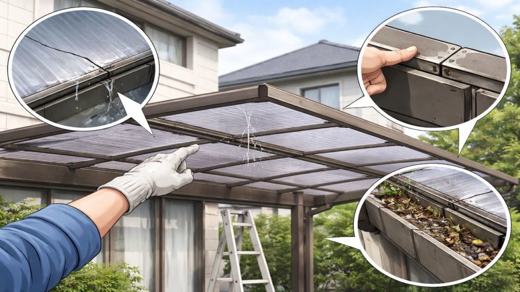 Carport roof scratches: 5 checks before repairing (Cracks leaks and edges)