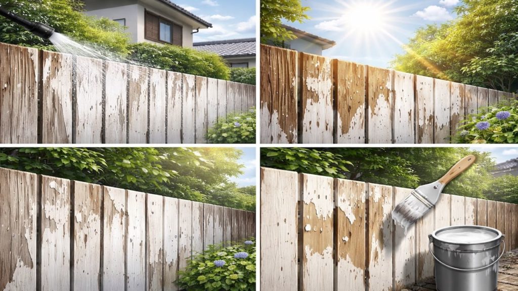 Fence paint peeling fast: 5 signs (Prep moisture sun and wrong coating)