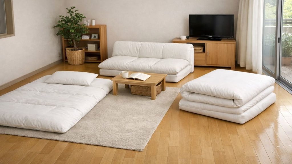 Futon size selection: 5 checks【Fit your room and daily folding】