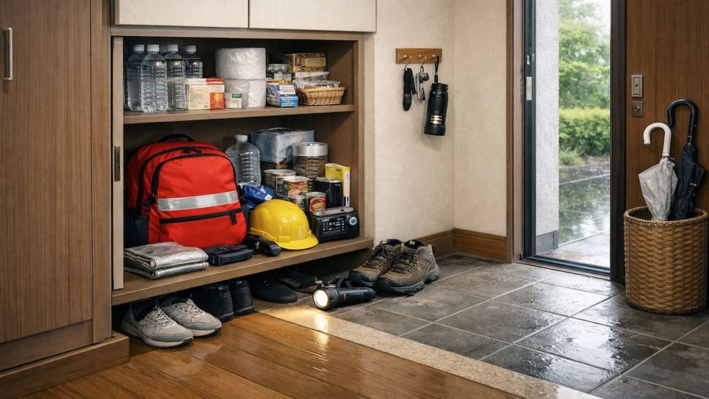 Genkan emergency kit: 5 checks【Store it where you grab it fast】