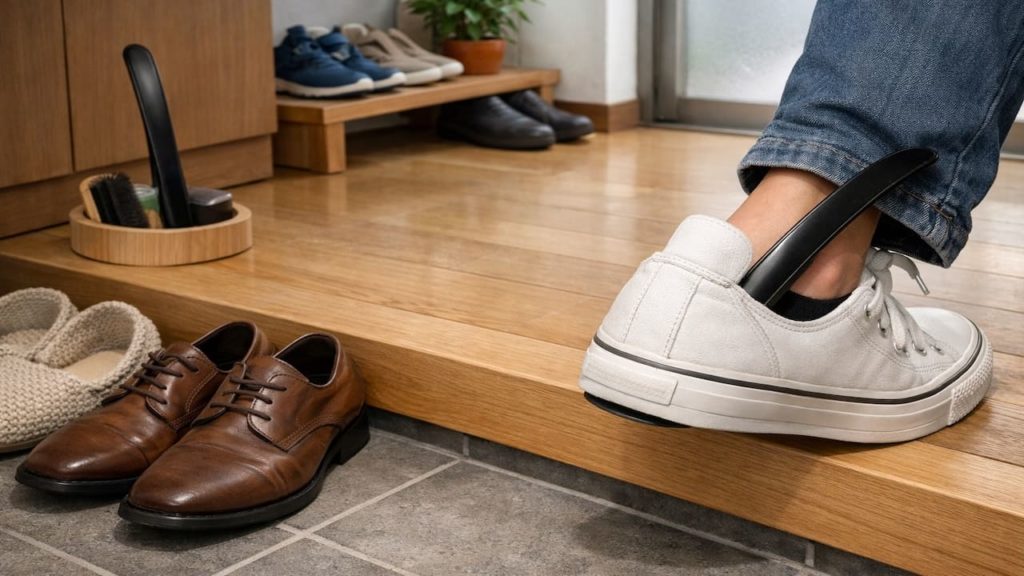Genkan shoehorn habit: 5 tips【Put shoes on fast without damage】