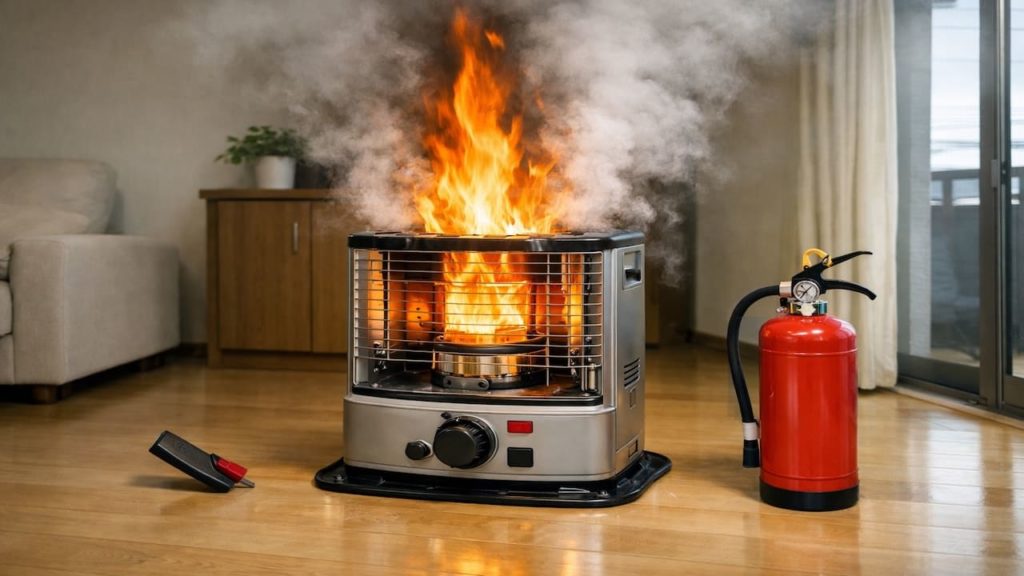 If something goes wrong with a kerosene heater 5 checks (Cutoff lever exits and extinguisher)