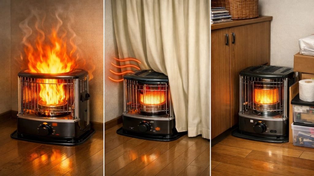 Kerosene heater wasting heat and fuel 5 mistakes (Too hot poor airflow bad placement)