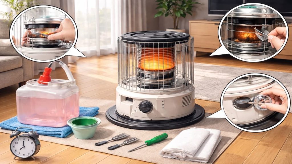 Kerosene heater odor is strong 5 tips that help (Wick height clean tank vent timing)