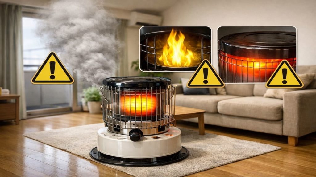 When to stop using a kerosene heater 5 signs (Strong fumes yellow flame hot case)