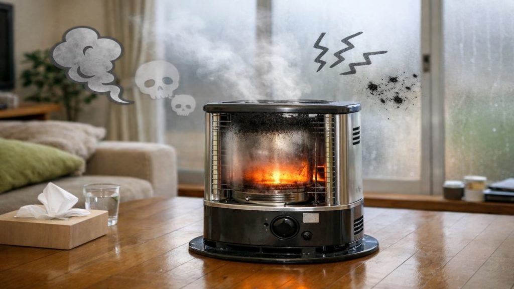 Kerosene heater needs more air 5 signs to notice (Headache odor foggy glass and soot)