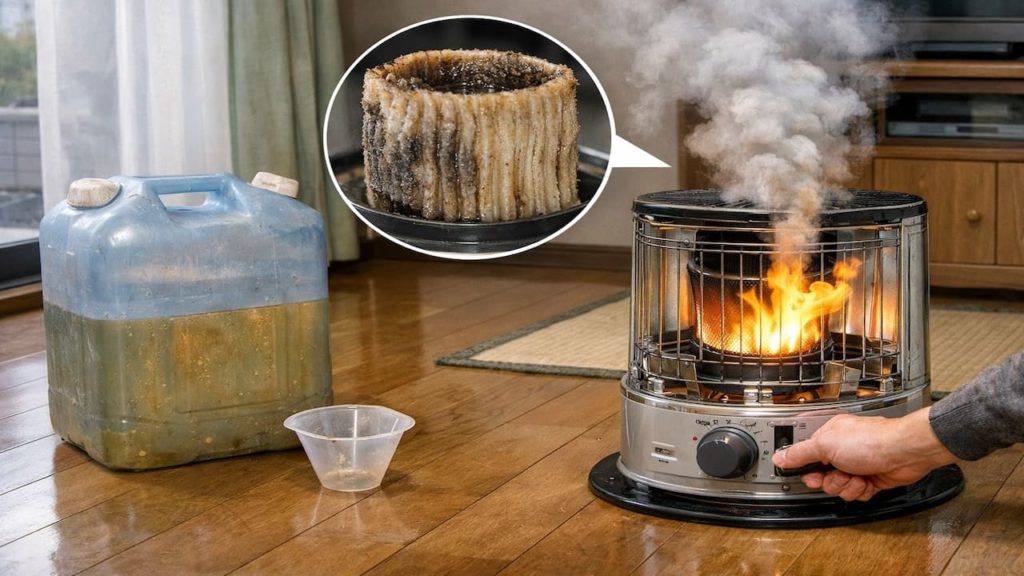 Early winter kerosene heater mistakes 5 warnings (Old fuel damp wick rushed starts)