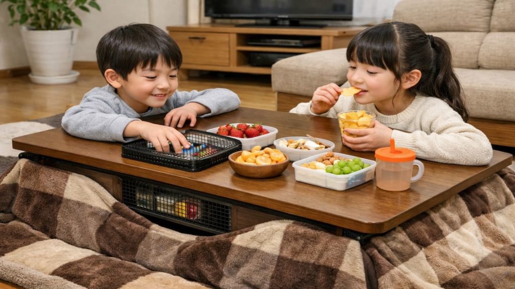 Kotatsu with kids: 5 tips【Keep fingers safe and snacks from making a mess】