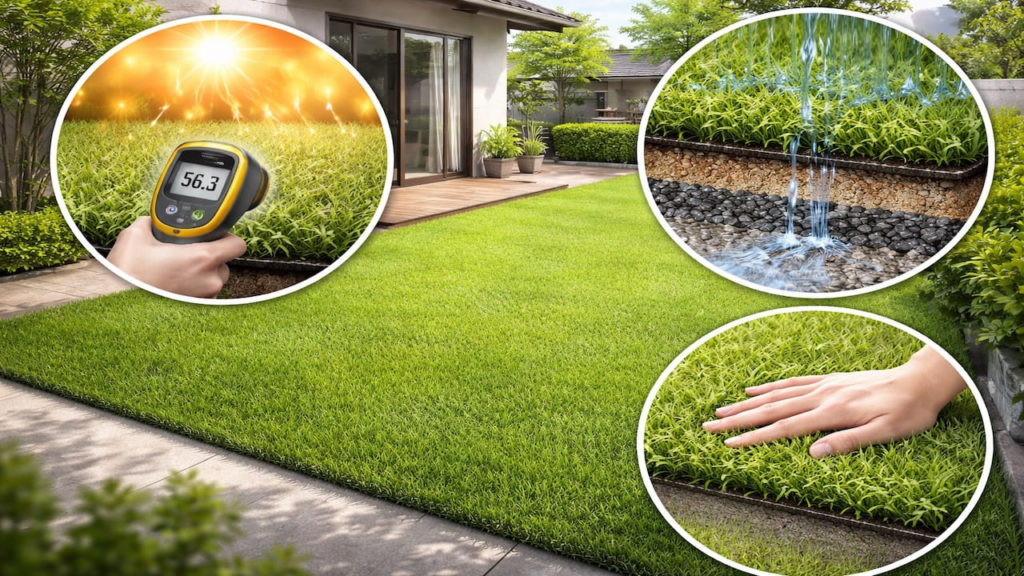 Considering artificial turf 5 checks before you buy (Heat drainage and feel)