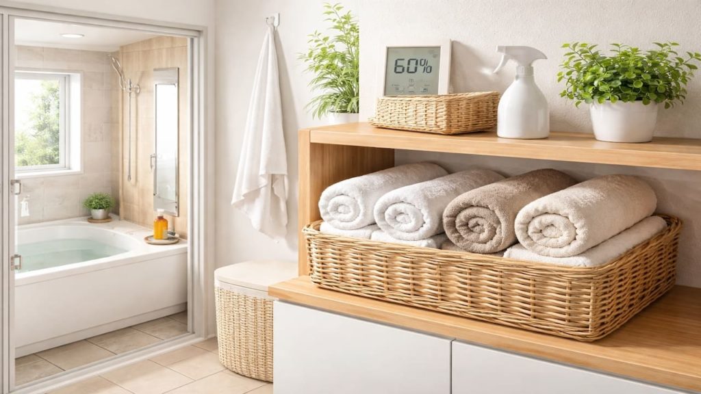 Ofuro towel storage: 5 tips【Keep towels dry and stop musty odors】