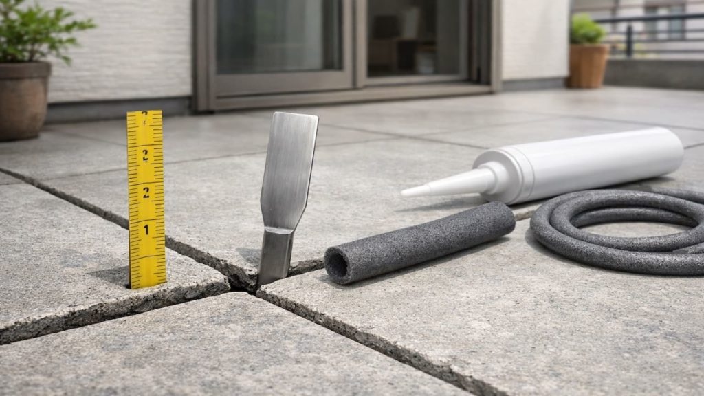 Patio expansion joint gaps: 5 checks before you fill them (Seal flex and depth)
