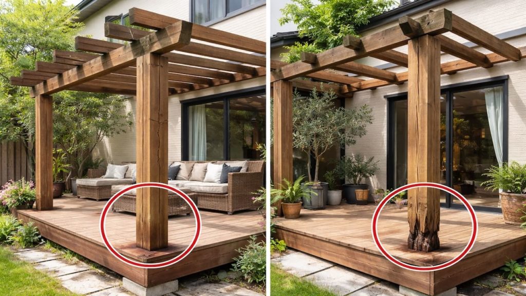 Pergola on deck framing: 5 checks (Load posts and rot)