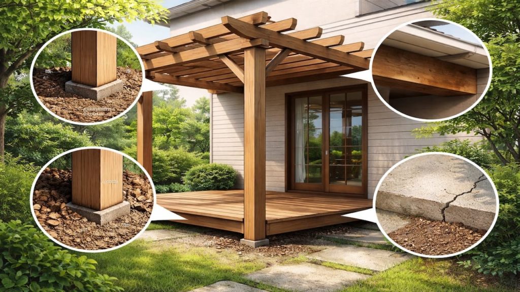 Pergola termite risk: 5 checks in Japan (Soil contact damp and gaps)