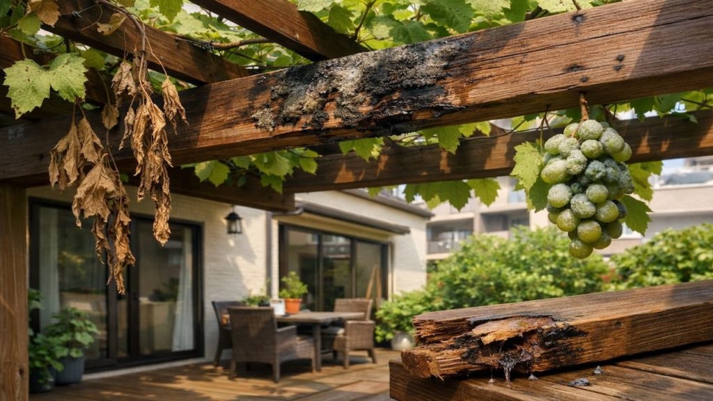 Pergola vine damage risk: 5 checks (Weight moisture and pests)