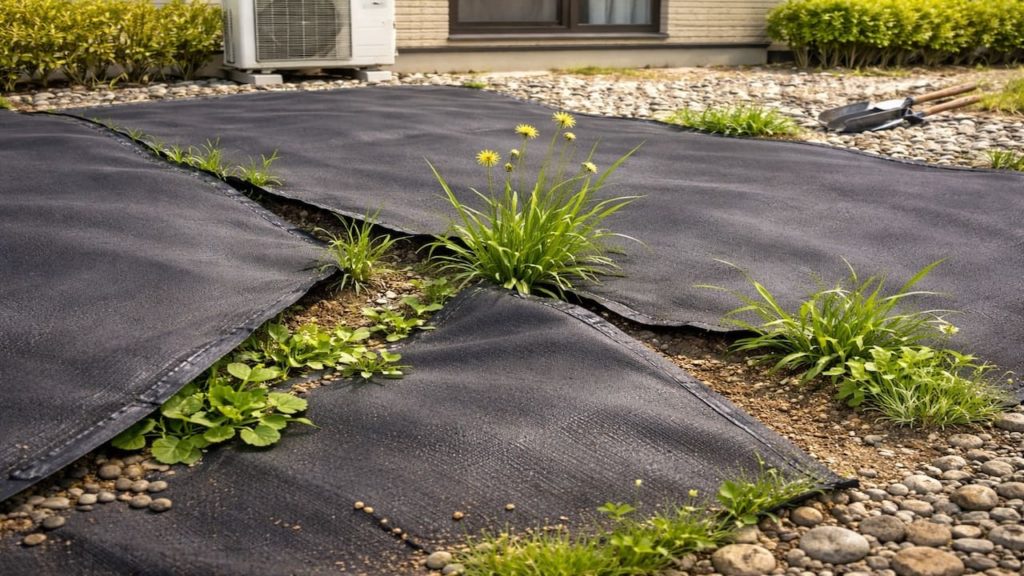 Weeds under weed fabric 5 signs why it still happens (Gaps tears and soil)