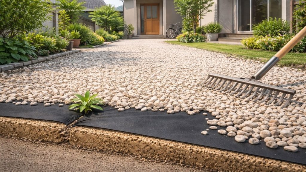 Weeds in gravel paths 5 checks that stop regrowth (Fabric depth and raking)